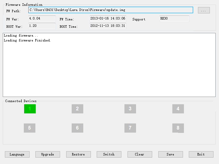 Device Connected RK Batch Tool