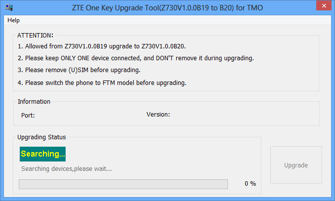 ZTE One Key Upgrade Tool
